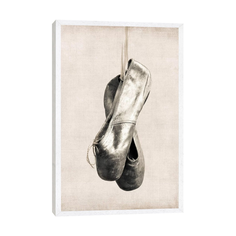 Point Shoes - Print on Canvas, 66.04 cm H x 45.72 cm W, White Framed
