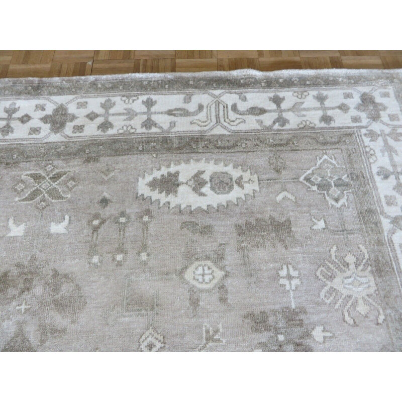 Tapis oriental Oushak en soie noué à la main 8 po x 9 pi 11 po 921E825E93054044A75ACBF0E6D54727