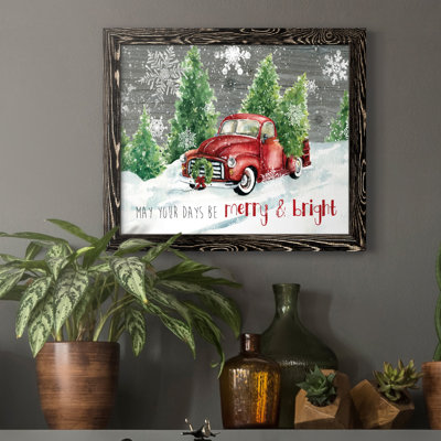 «Merry and Bright Christmas Truck», reproduction d'impression sur toile