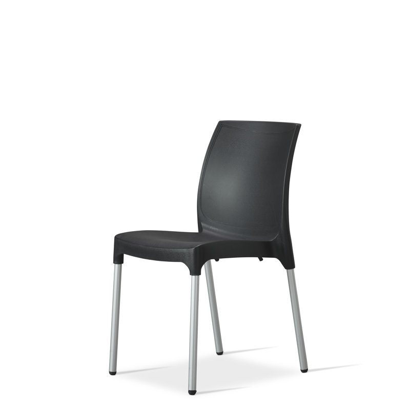 Aarif 48cm H Stacking Side Chair, Black