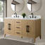 Ensemble de meuble-lavabo double 60 po avec plateau en marbre Chambery-94811326-94811323