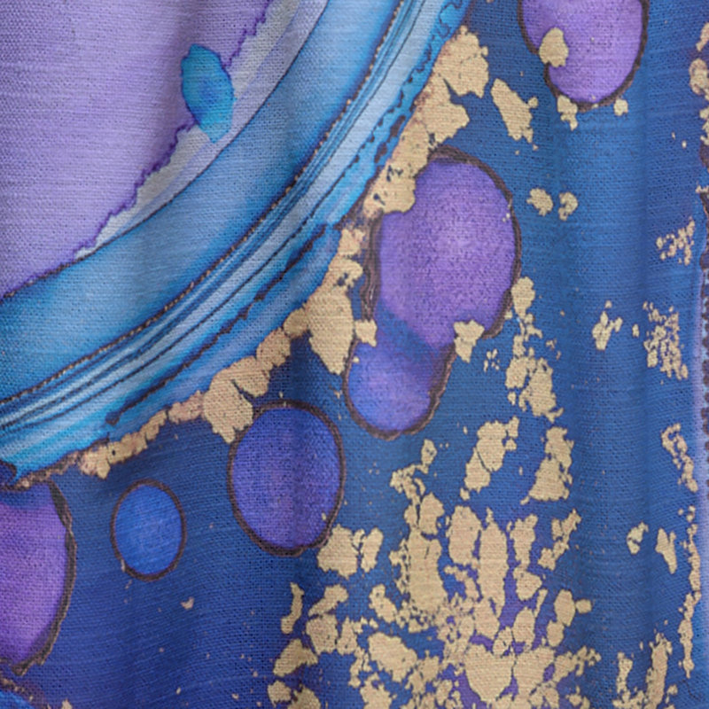 Rideau en velours bleu foncé de luxe abstrait abstrait XXL - obscurcissant - 1 panneau