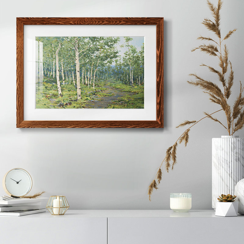 Dans la forêt - reproduction encadrée rustique avec tableau mat, Érable, H 18 po x l 26 po x P 1,5 po