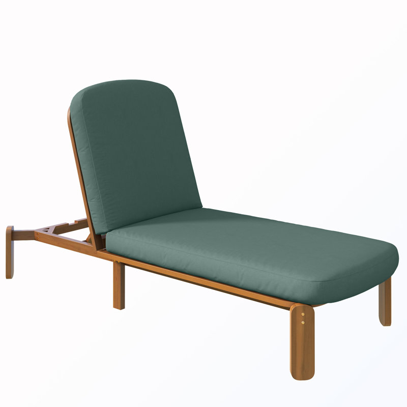 Chaise longue d'extérieur avec dossier réglable, Vert