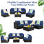 Ensemble de conversation modulaire en rotin 6 pièces avec coussins-1272344863