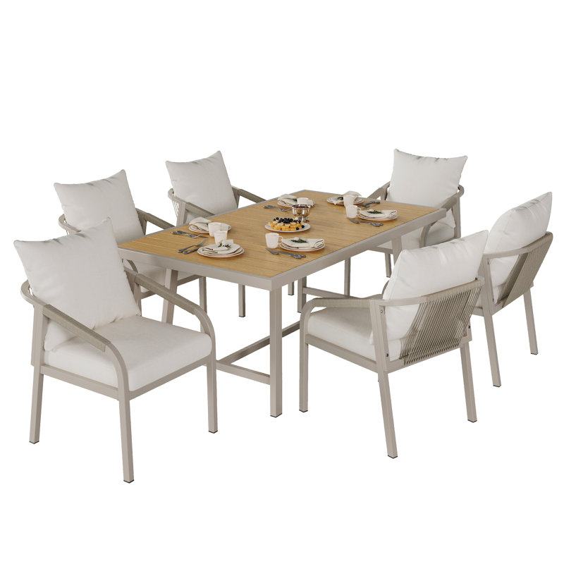 6 - Person Patio Dining Set with Rectangular Table