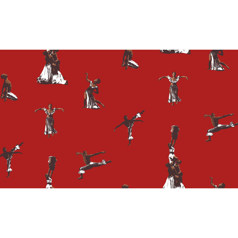 Haiti Folklore Wallpaper, Dark Red
