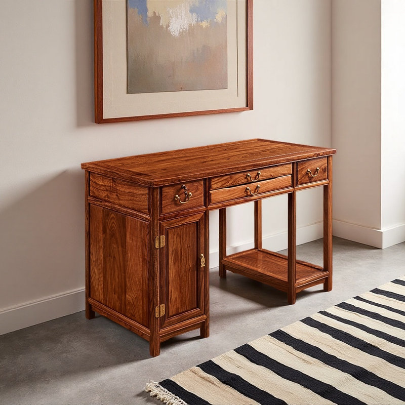 Bureau domestique en bois massif, H 30,71 po x l 47,24 po x P 23,62 po