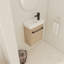 Meuble-lavabo mural 16 po avec lavabo en céramique et porte d'armoire à fermeture en douceur, pour petite salle de bain-227514708-227514710