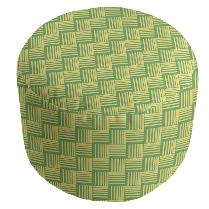 repose-pieds à rayures classic basketweave, Vert / Jaune