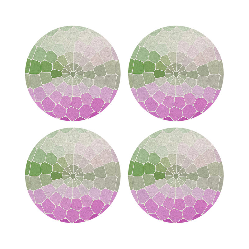 Mosaico Vegan Leather Round Pebble Placemat, Paris