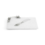 White Orchid Small Cheese Board with Knife