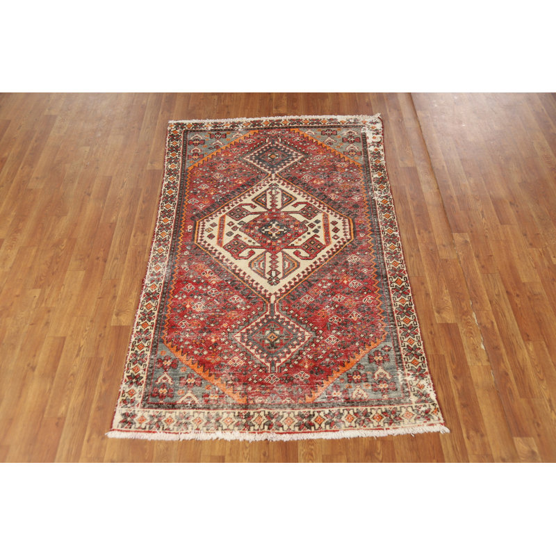 Tapis traditionnel tribal à motif géométrique 4 x 6