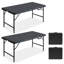 4Ft Black Multi-Functional Outdoor Folding Leisure Picnic Game Party Table (2-Pack Boxed)