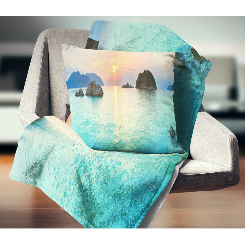 Coussin Sunrise - Sea & Shore, 16 po x 1 po, Carré
