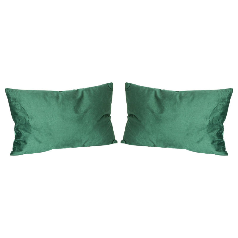 Rectangular Lumbar Cushion with Filling, Green