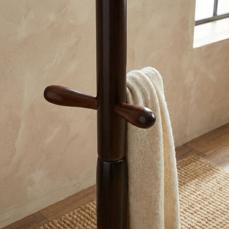 Shamus 9 - Hook Freestanding Coat Rack, Acajou