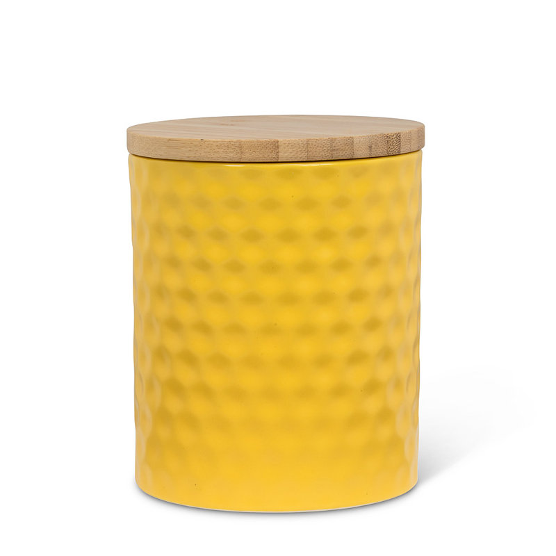 Pot texturé, Jaune, H 5 po x l 3 po x P 3 po