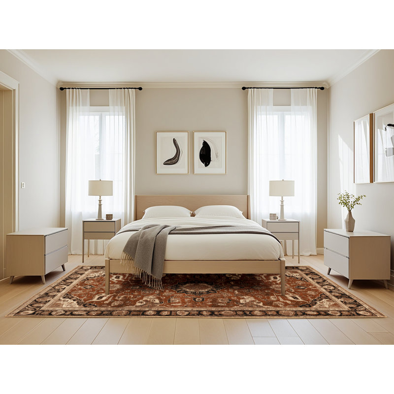 Tapis brun lavable à la machine, Rectangle 5 pi x 8 pi