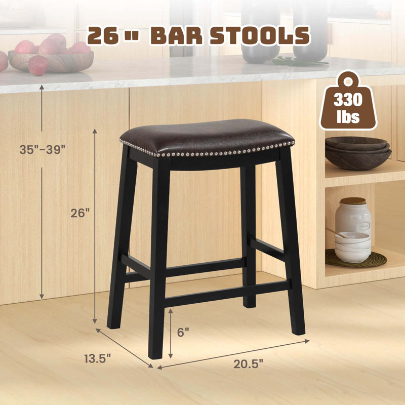 Tabouret de comptoir 26 po Nicala, Noir, Brun