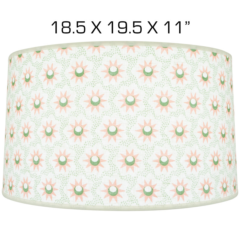 Abat-jour tambour en tissu Abbey Rose H 11 po