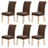 Chaises de salle à manger rembourrées en tissu avec pieds en bois