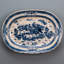 Porcelain Platter Blue and White Willow 16.5inL