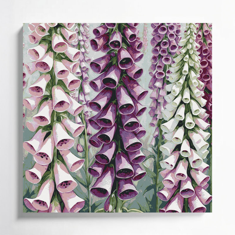 "Watercolor Botanical" 36, art mural sur toile grise, H 12 po x l 12 po