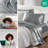 Satin Grey 100% Satin Luxury Wrinkle Resistant 7-Piece Split King Sheet Set-111014601-111014613