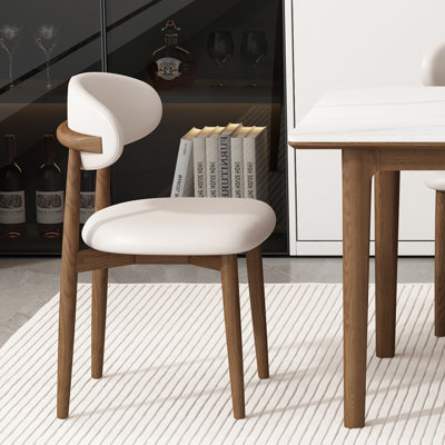 White Solid back side Chair(Set of 2)