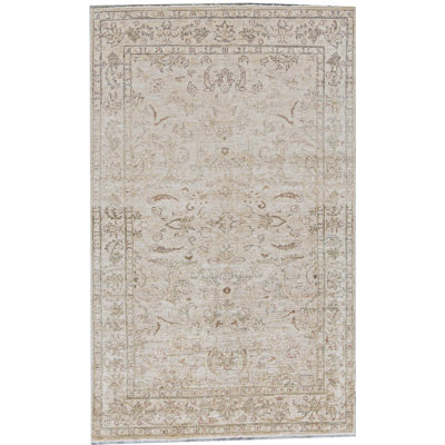 Sultanabad Hand-Knotted High-Quality Cream Area Rug