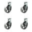 Ensemble de 4 roulettes pivotantes extra robustes en acier semi-robuste