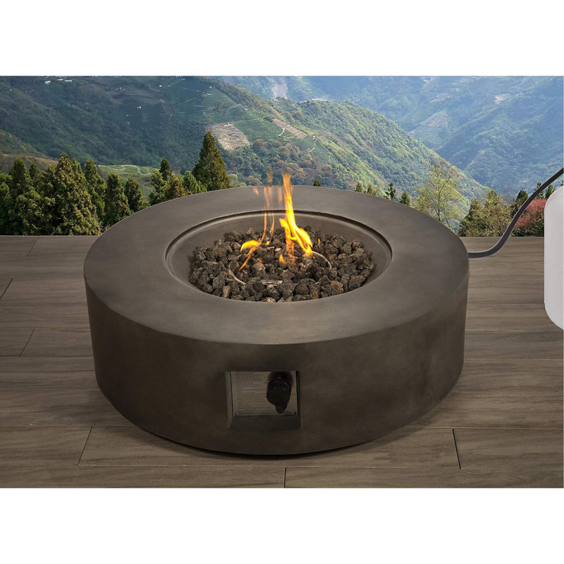 Table de foyer d'extérieur en béton renforcé de fibres