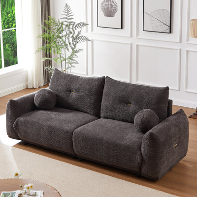 Decorative Lamb's Wool With Metal Accents - Gray For Multiple Spaces. 2 2 Cushions & Pillows. Mid-Century Modern, Comfortable And Stylish. High Foam Filler, Hardwood Frame, Ergonomic Design