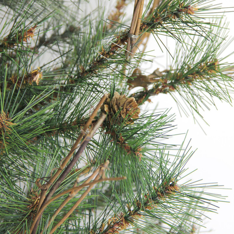 4' Green Pine Artificial Christmas Wall Tree with Pine Cones