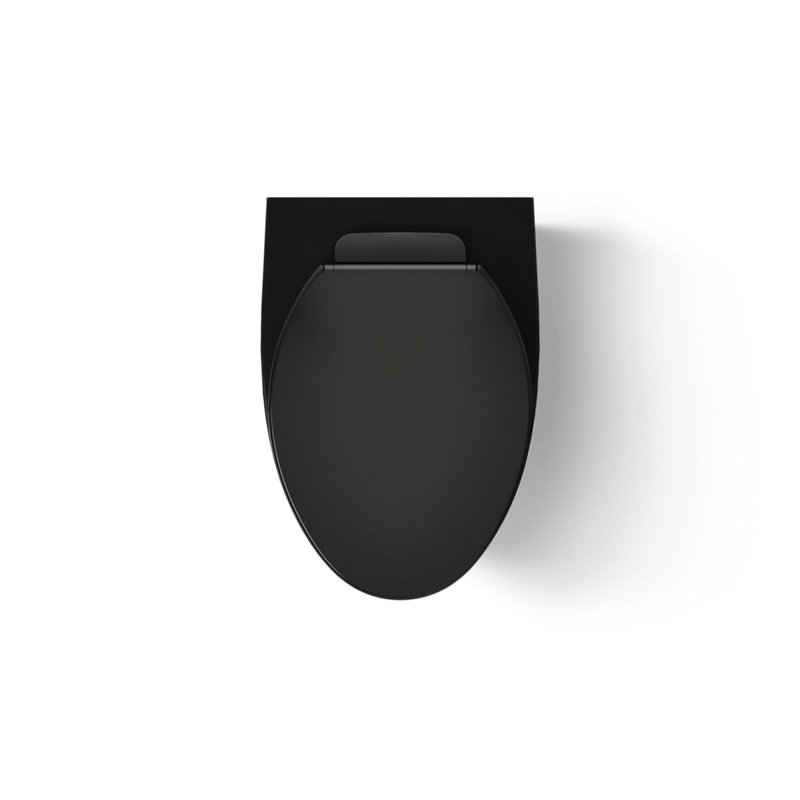 Veil Wall-Hung Compact Elongated Toilet, Dual-Flush, Black