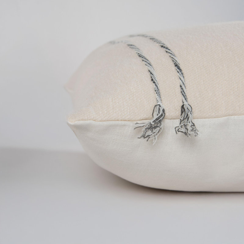 Coussin 100% coton Donny Osmond Home, Gris / Ivoire, Mélange de duvet
