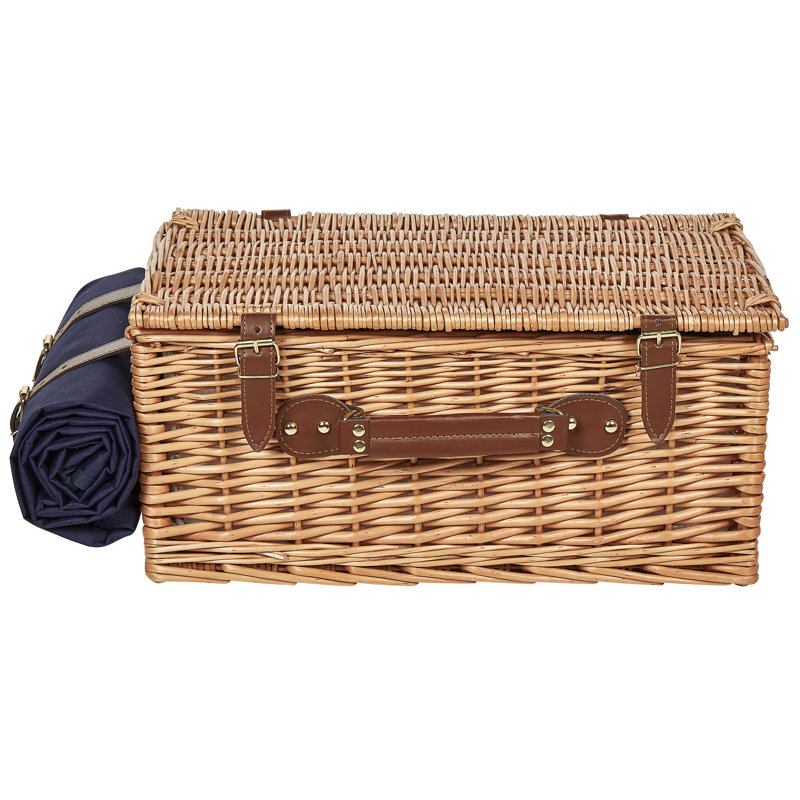 4 Person Wicker Picnic Hamper Natural CREPES