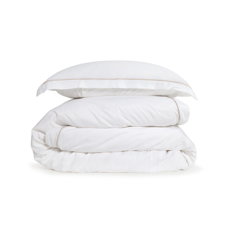 Sheena Duvet Cover, King Duvet Cover + 2 King Shams, White/Sand