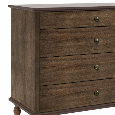 Large 4-Drawer Chest with Solid Wood Foot
