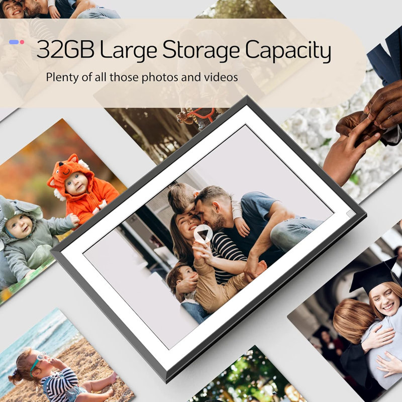 NexFoto WiFi Digital Photo Frame with 32GB Storage-Share Memories Easily, 4" W x 8" H