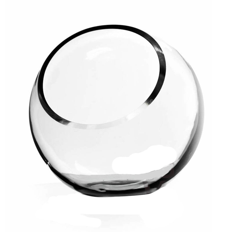 Vase bol à bulles inclinées, 9.1" H x 9.1" W x 9.1" D