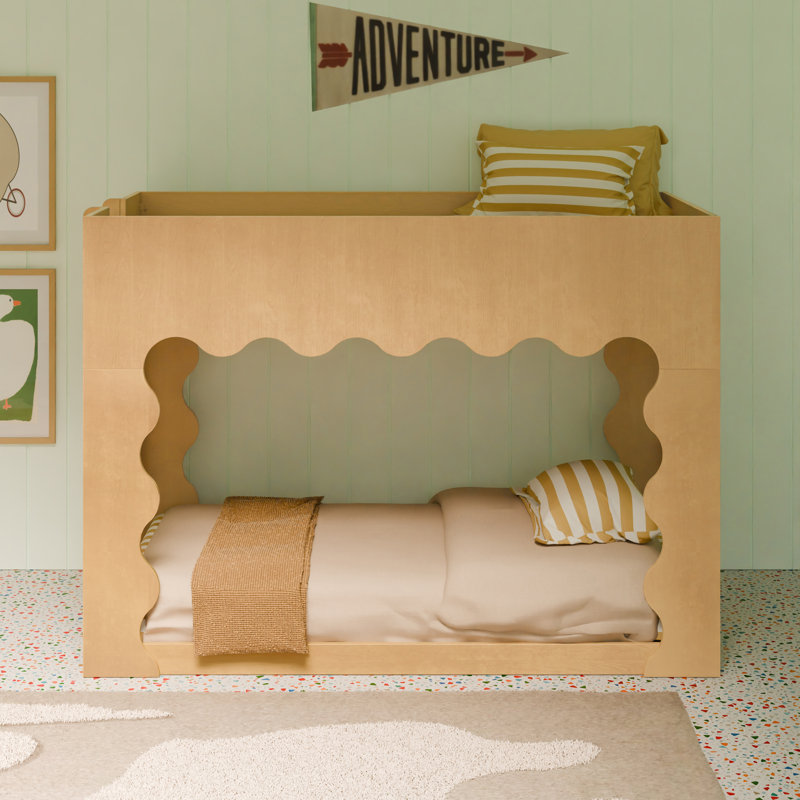 Lido Wave Convertible Low Loft Twin Bed, Honey