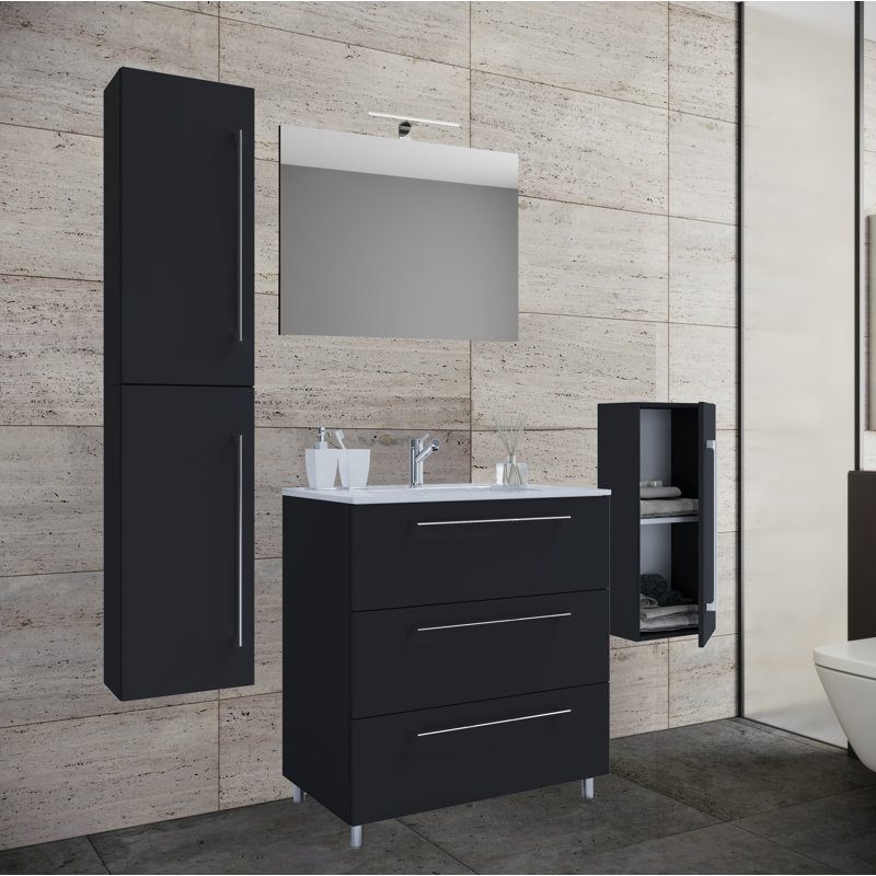 Nazworth Bathroom Furniture Suite, Black