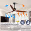 Ventilateur de plafond à 3 pales en bois massif 56 po avec télécommande et ensemble d'éclairage à DEL Kemp-686863252