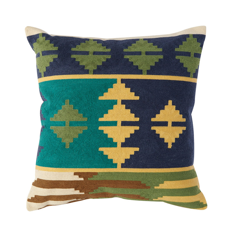 Toyo Embroidered Cotton Throw Pillow