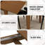 Table de salle à manger extensible 106 po pour petits espaces avec finition grain de bois-860647946