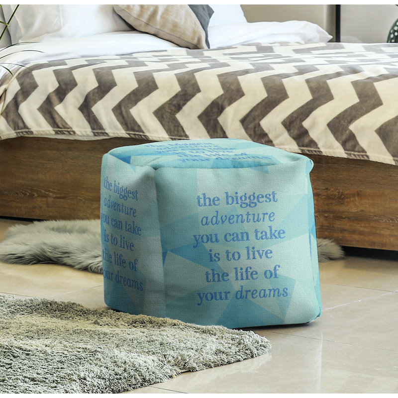 Upholstered Ottoman, Zircon Blue