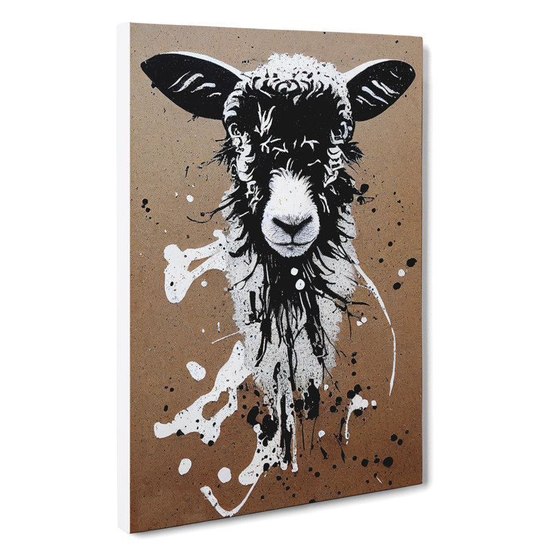 Sheep Graffiti No.2 - Wrapped Canvas, 50cm H x 35cm W x 3cm D