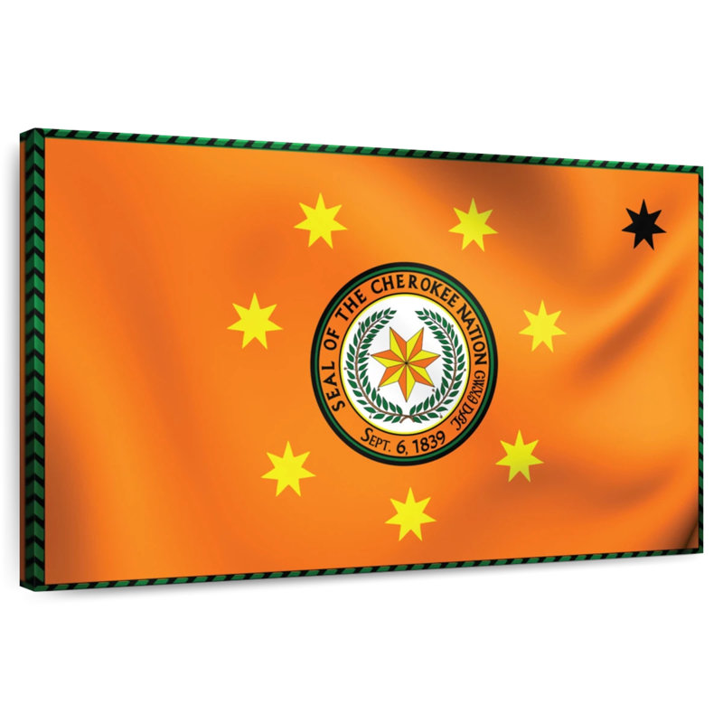 Lelar Native American Cherokee Flag, 26" H x 39" W